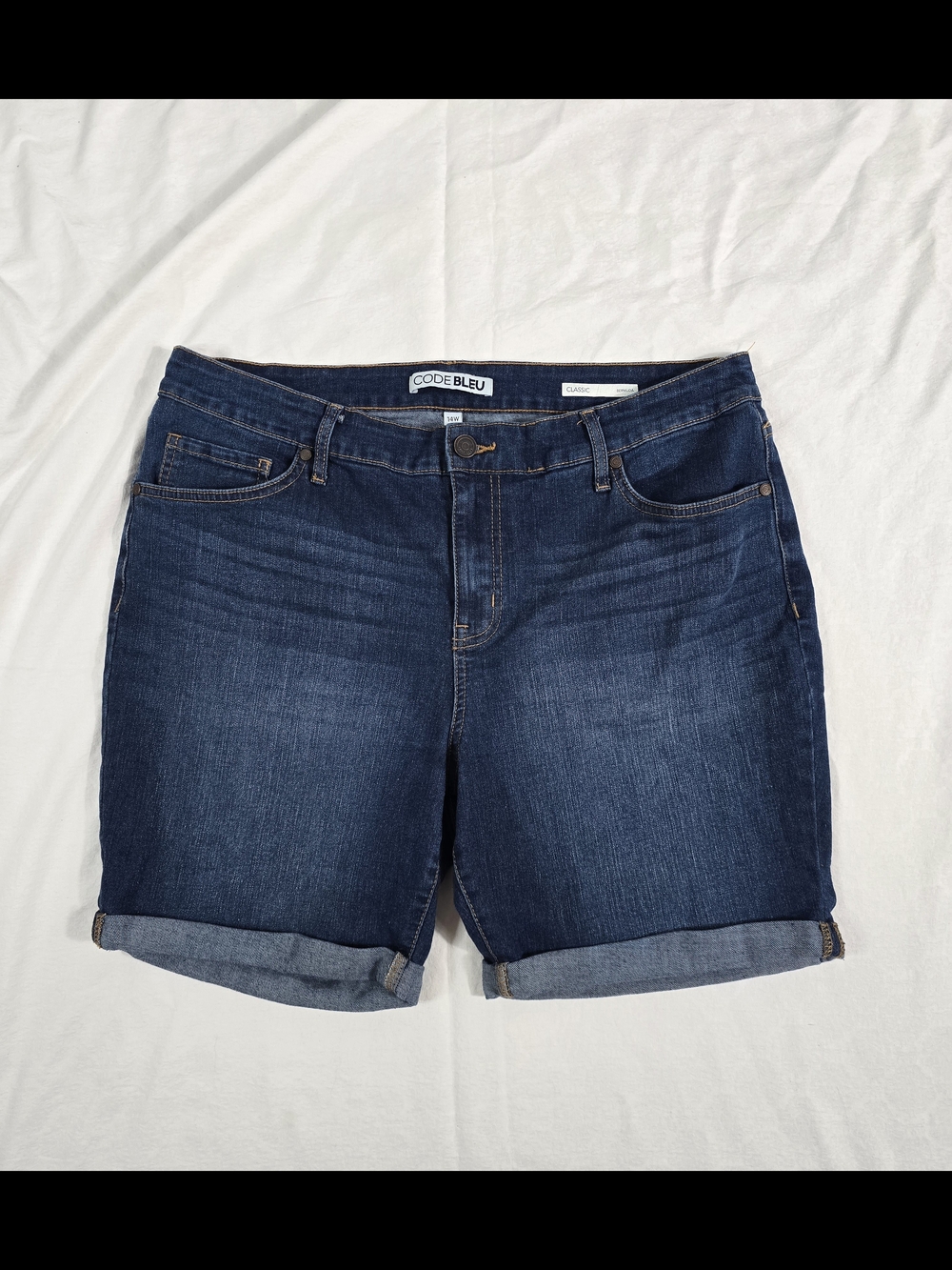Dark Wash Denim Shorts - Picture 7 of 8